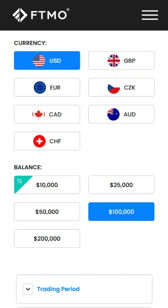 Cuenta fondeada FTMO