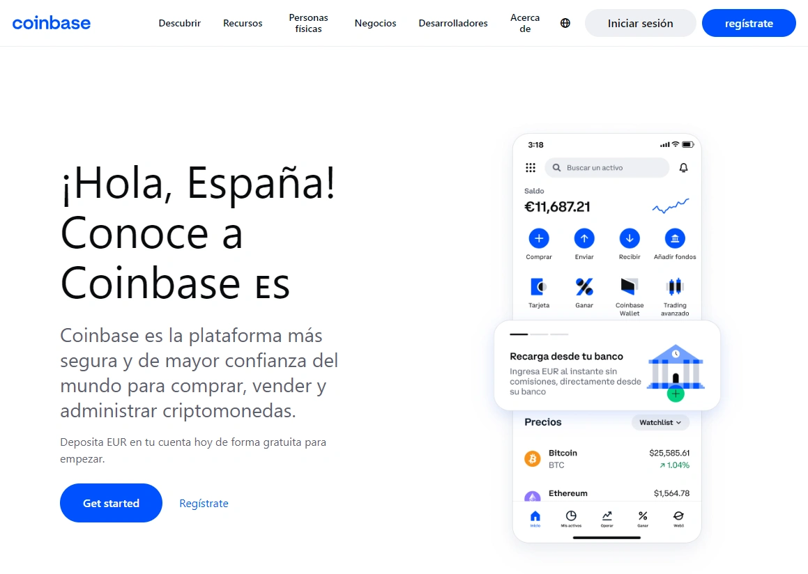 mejores exchanges de criptomonedas: Coinbase