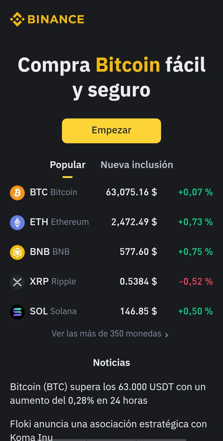 Binance criptomonedas exchange