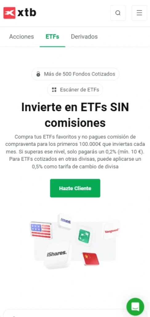 XTB invertir en ETFs